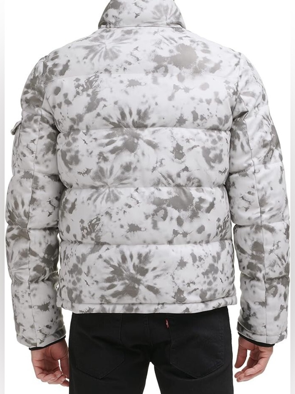 Levi's Mens Water Resistant Faux Leather Puffer Jacket Tie Dye Size Small NWT - Picture 5 of 6